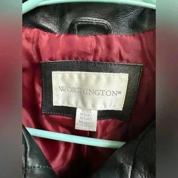 SOLD Vintage 90s/Y2K Worthington Genuine Leather Belted Waist Coat | Women’s MP - Picture 7 of 14